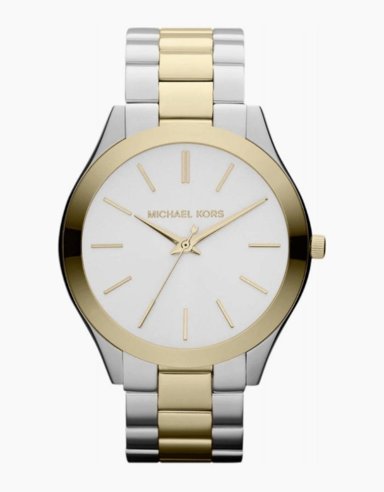 Michael Kors Ladies Slim Runway Silver Watch MK3198