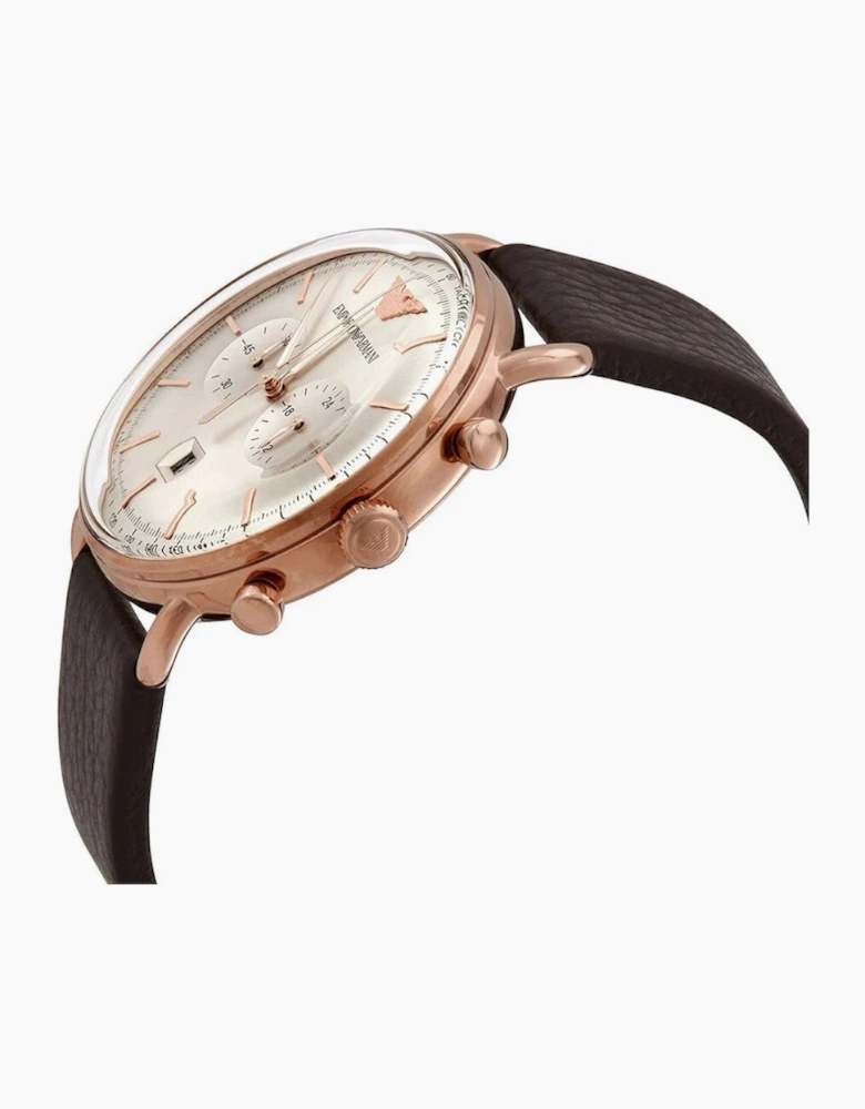 Emporio Armani  AR11106 Aviator Brown Leather Men's Watch