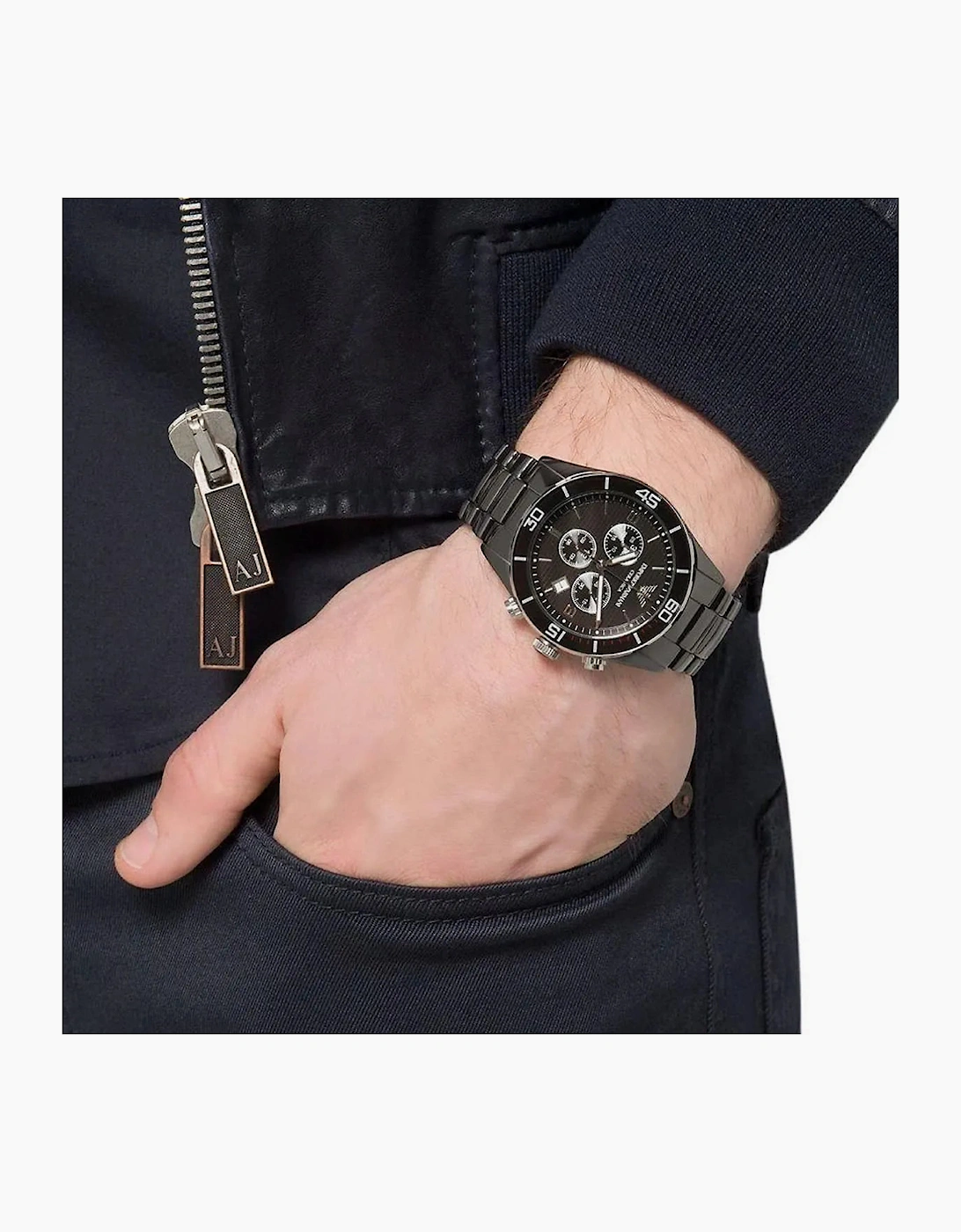Emporio Armani AR1421 Black Ceramic Chronograph Men's Watch