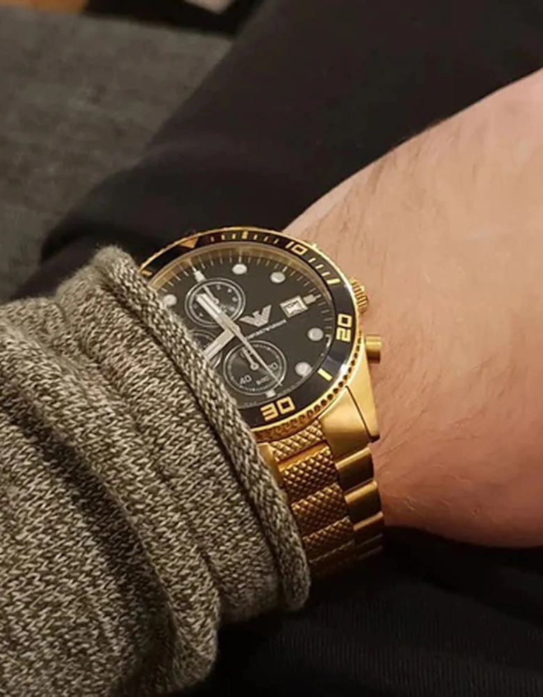Emporio Armani AR5857 PVD Gold Chronograph Men's Watch