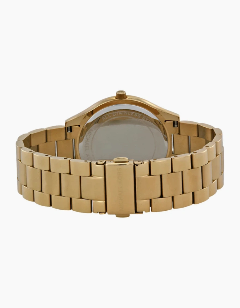 Michael Kors Ladies Slim Runway Gold Watch MK3264
