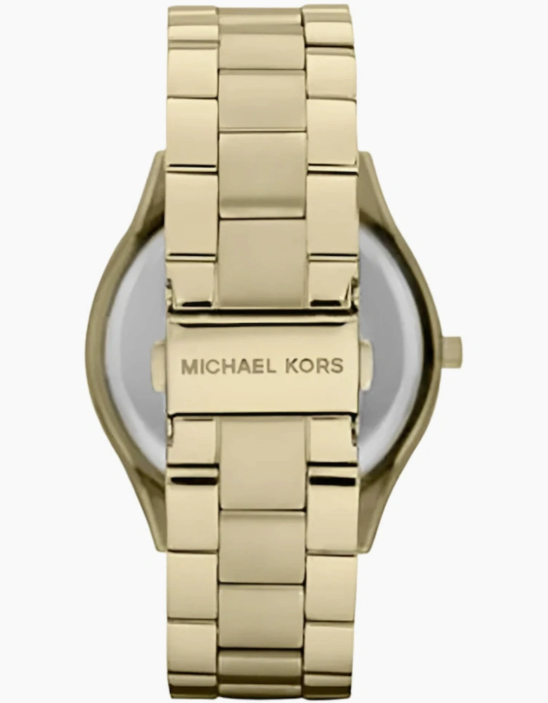 Michael Kors Ladies Slim Runway Gold Watch MK3264