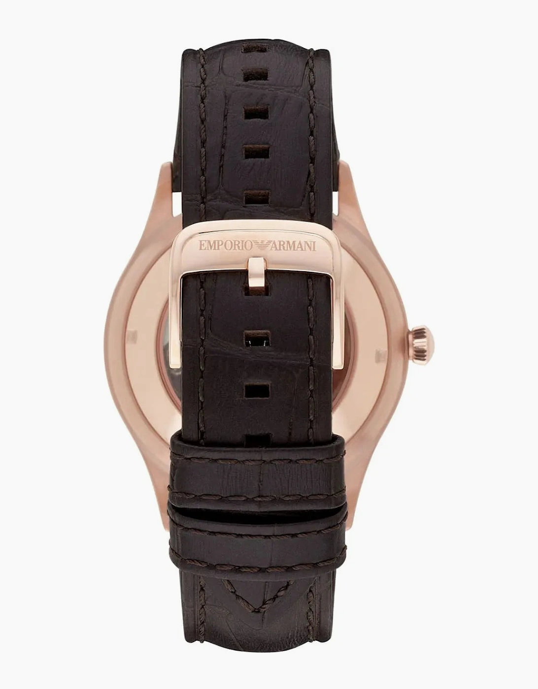 Emporio Armani AR1920 Meccanico Rose Gold and Brown Leather  Men's Watch