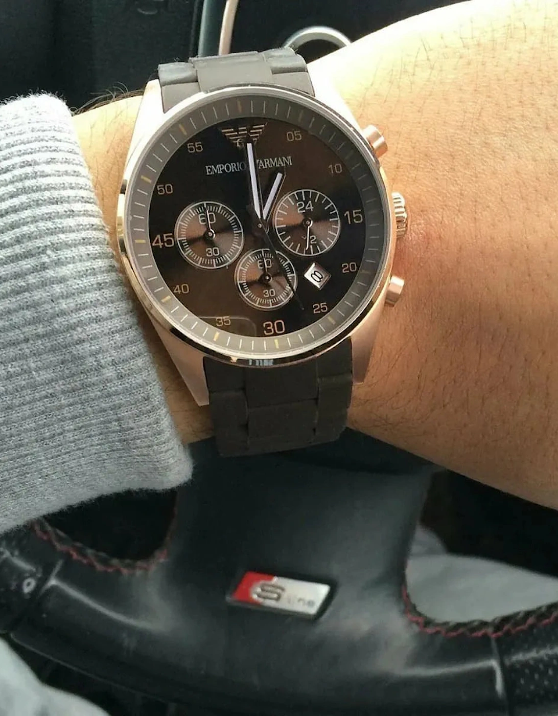 Emporio Armani AR5890 Brown Silicone Chronograph Men's Watch