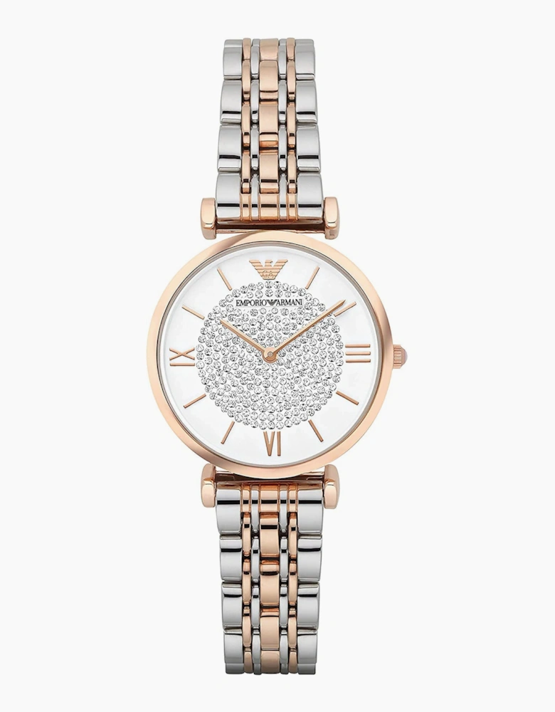 Emporio Armani AR1926 Rose Gold and Silver Two Tone Ladies Watch