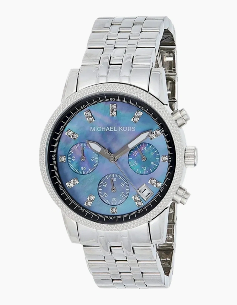 Michael Kors Ladies Silver Chronograph Watch MK5021