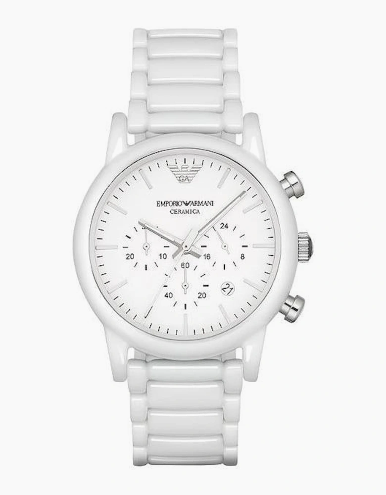Emporio Armani AR1499 White Ceramic Chronograph Men's Watch