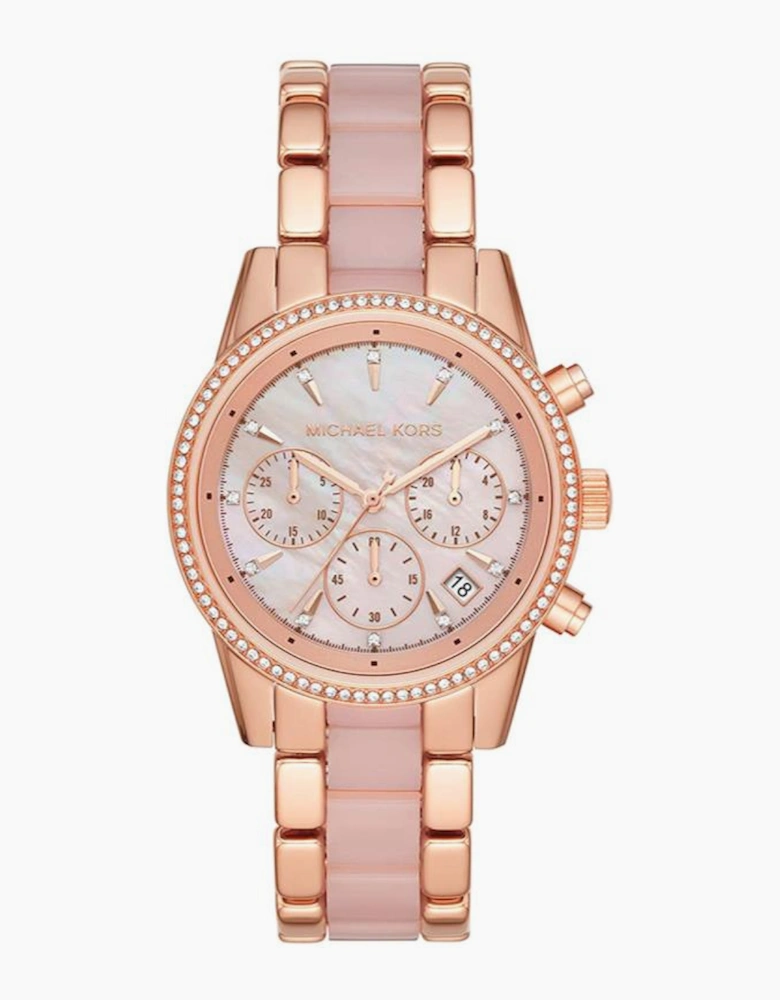 Michael Kors Ritz Ladies Rose Gold Watch MK6769