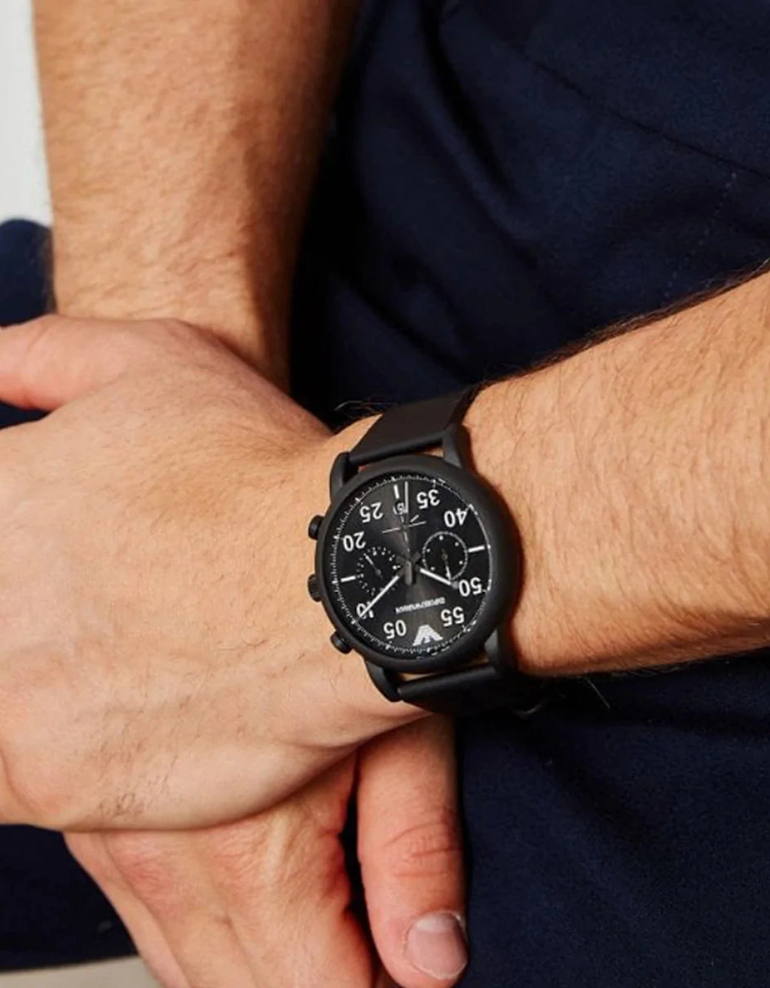 Emporio Armani AR11133 Luigi Black Leather Chronograph  Men's Watch