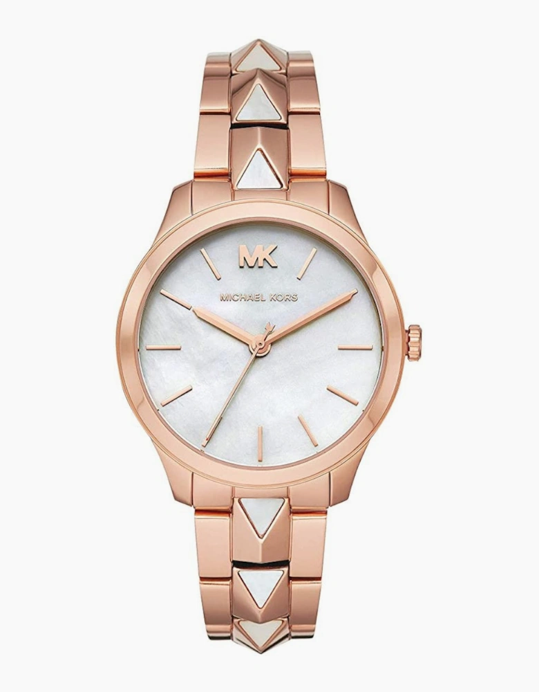Michael Kors Ladies Rose-Gold Runway Mercer MK6671
