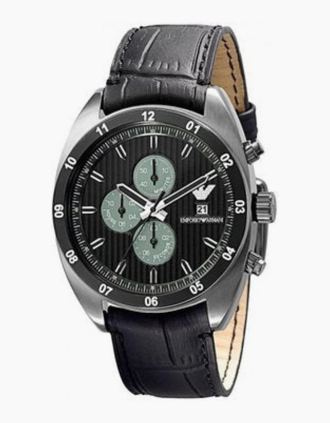 Emporio Armani AR5917 Sportivo Black Leather Chronograph Men's Watch