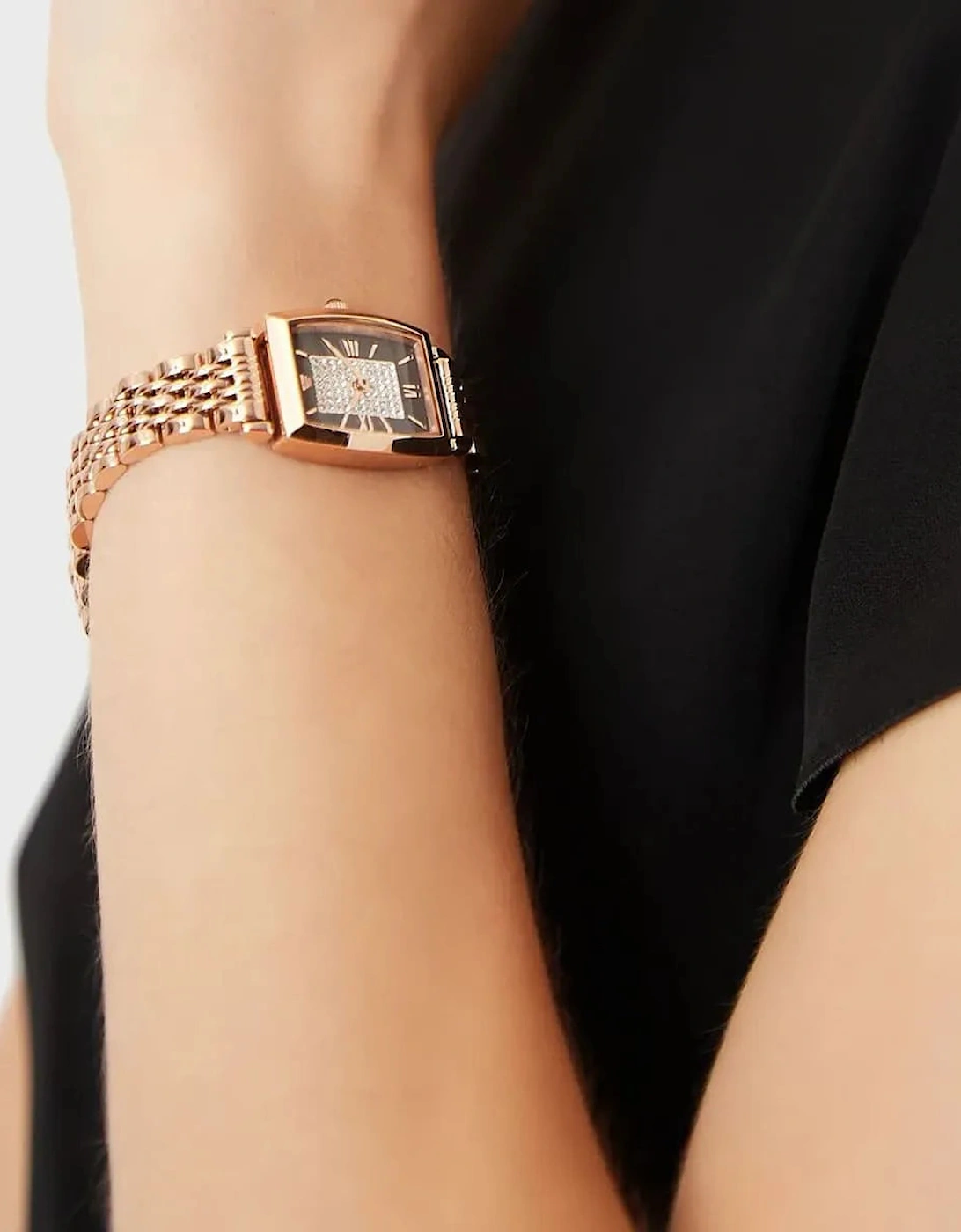 Emporio Armani AR11407 Gianni T-Bar Rose Gold Ladies Watch