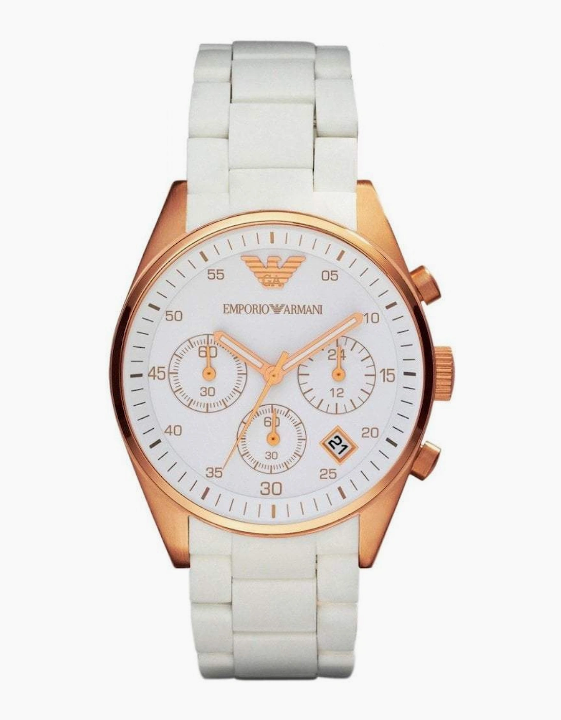 Emporio Armani Tazio White Silicone Chronograph Men's Watch AR5919
