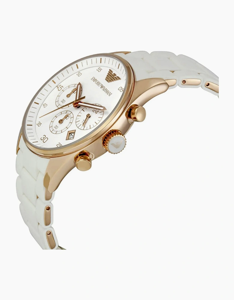 Emporio Armani Tazio White Silicone Chronograph Men's Watch AR5919