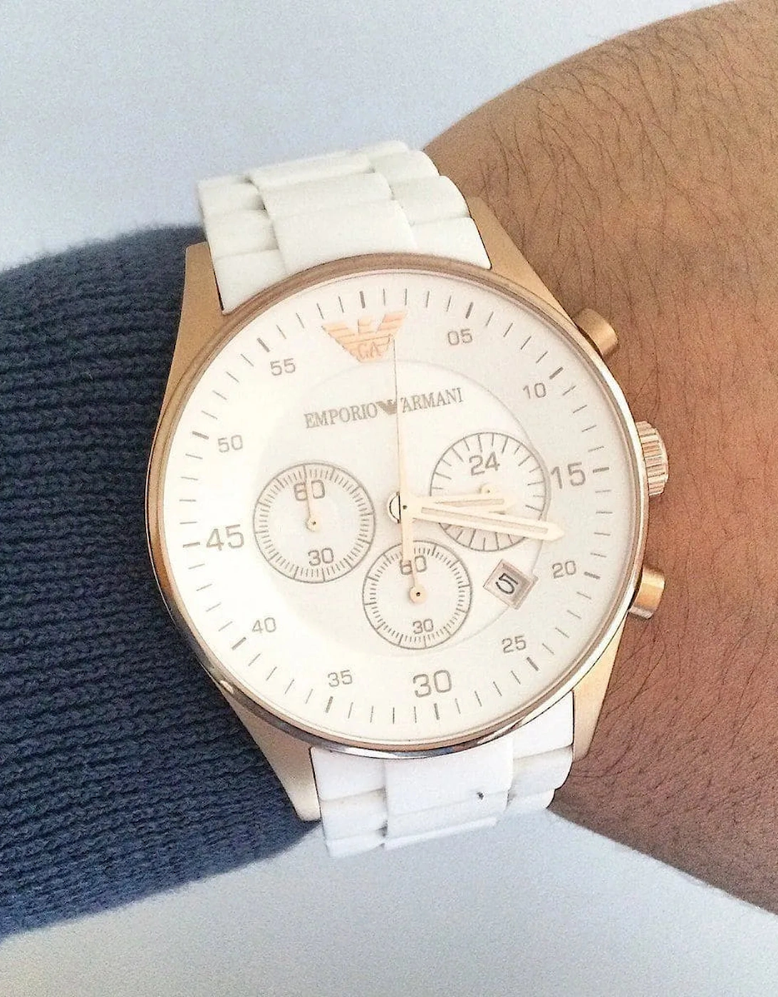 Emporio Armani Tazio White Silicone Chronograph Men's Watch AR5919