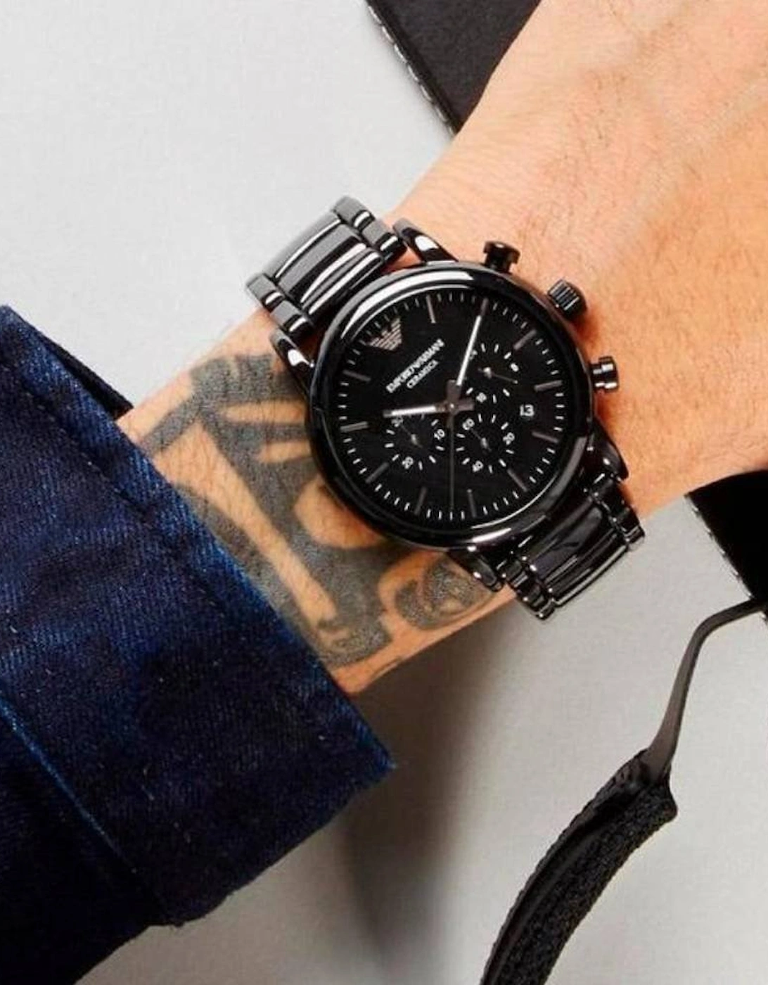 Emporio Armani  AR1507 Black Ceramic Chronograph Men's Watch