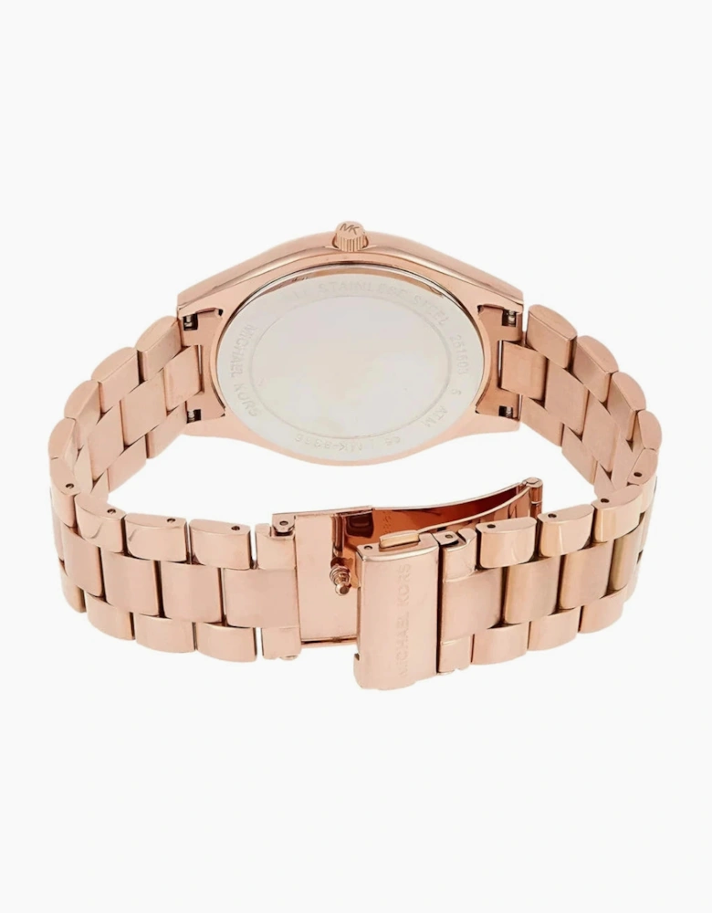 Michael Kors Ladies Slim Runway Rose Gold Watch MK3336