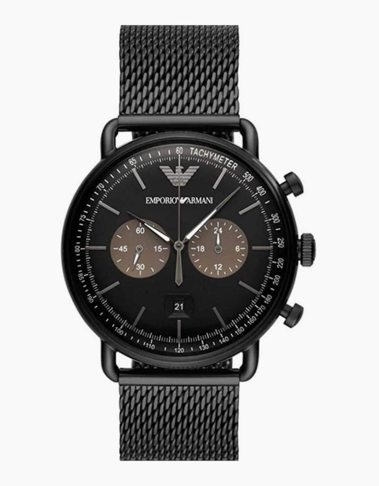 Emporio Armani AR11142 Aviator Black Mesh Men's Watch