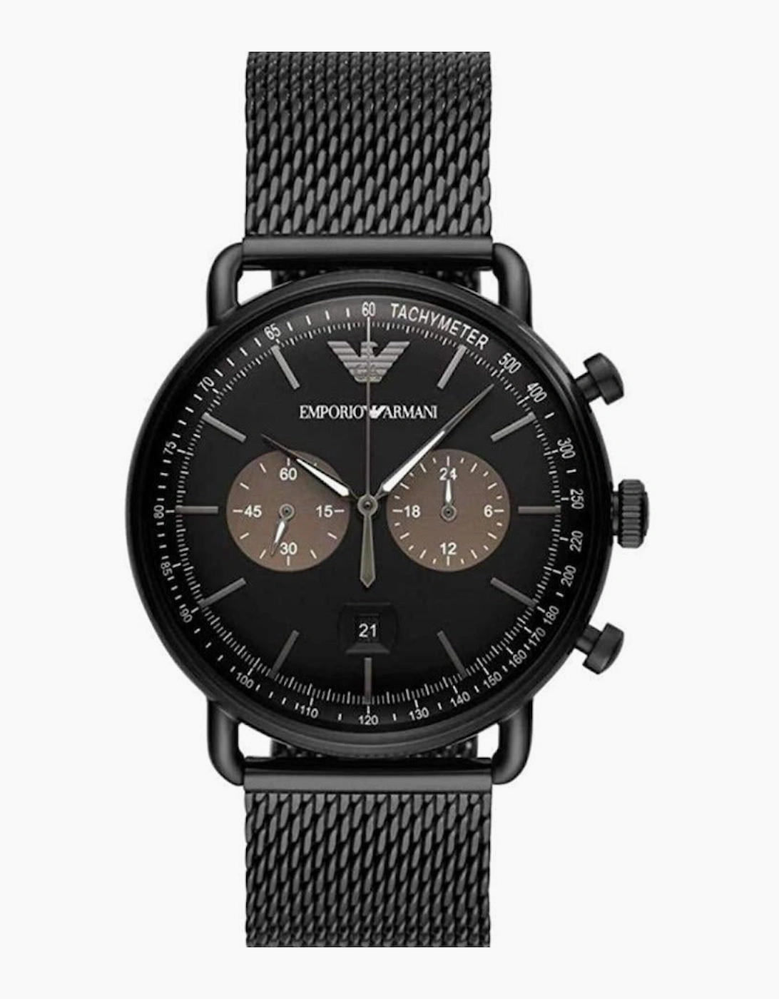 Emporio Armani AR11142 Aviator Black Mesh Men's Watch