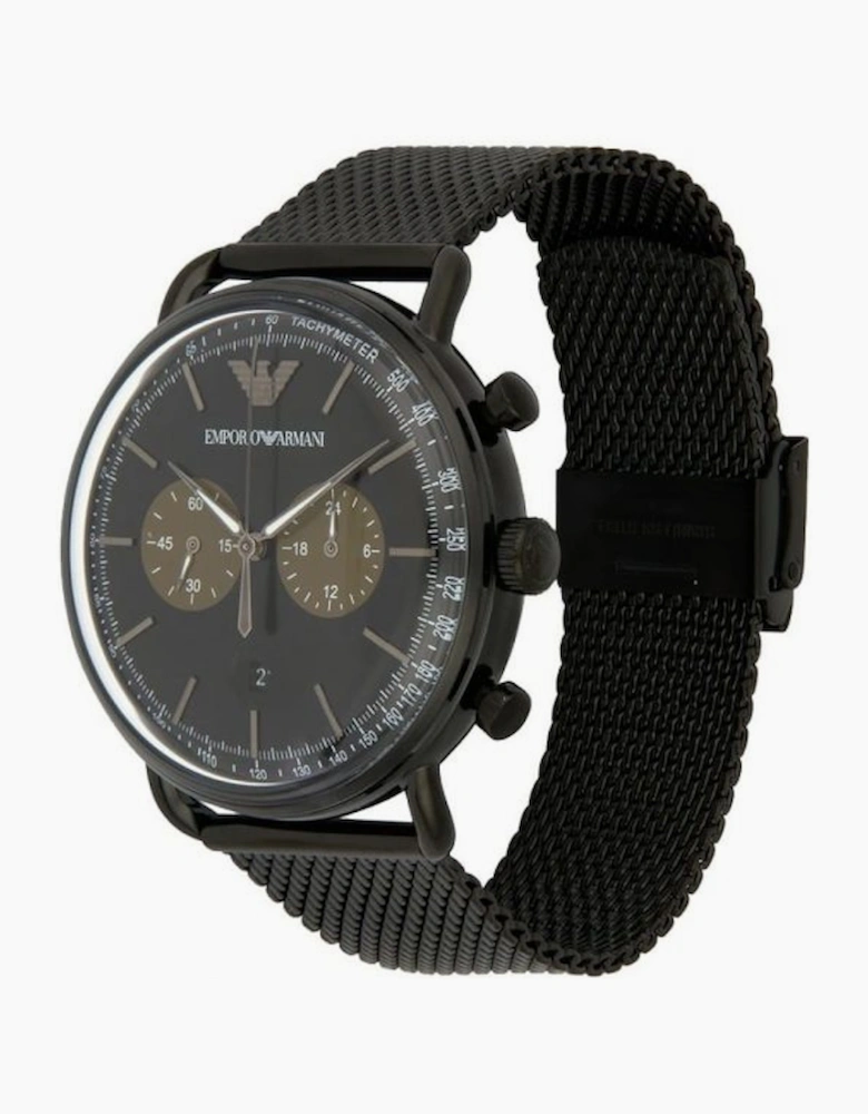 Emporio Armani AR11142 Aviator Black Mesh Men's Watch