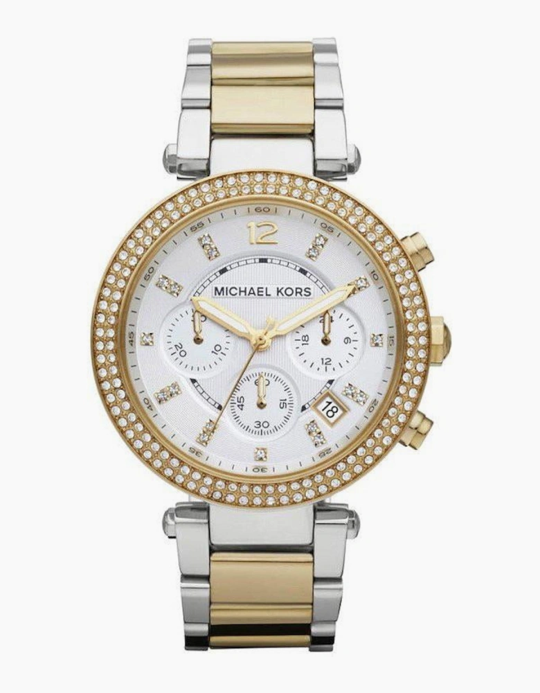 Michael Kors MK5626 Parker Silver & Gold Chronograph Ladies Watch
