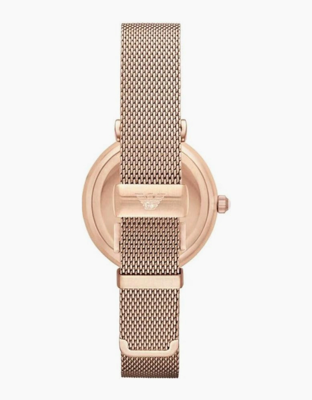 Emporio  Armani Gianni T-Bar Rose Gold Mesh Ladies Watch AR1956