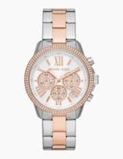 Two-Tone Silver Rose Gold Tone