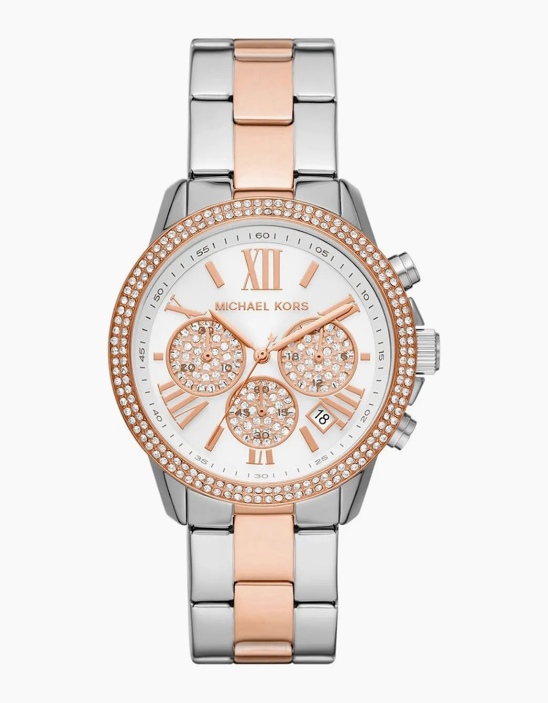 Michael Kors Ladies Two-Tone Oversized Bryn Pavé Watch MK7201