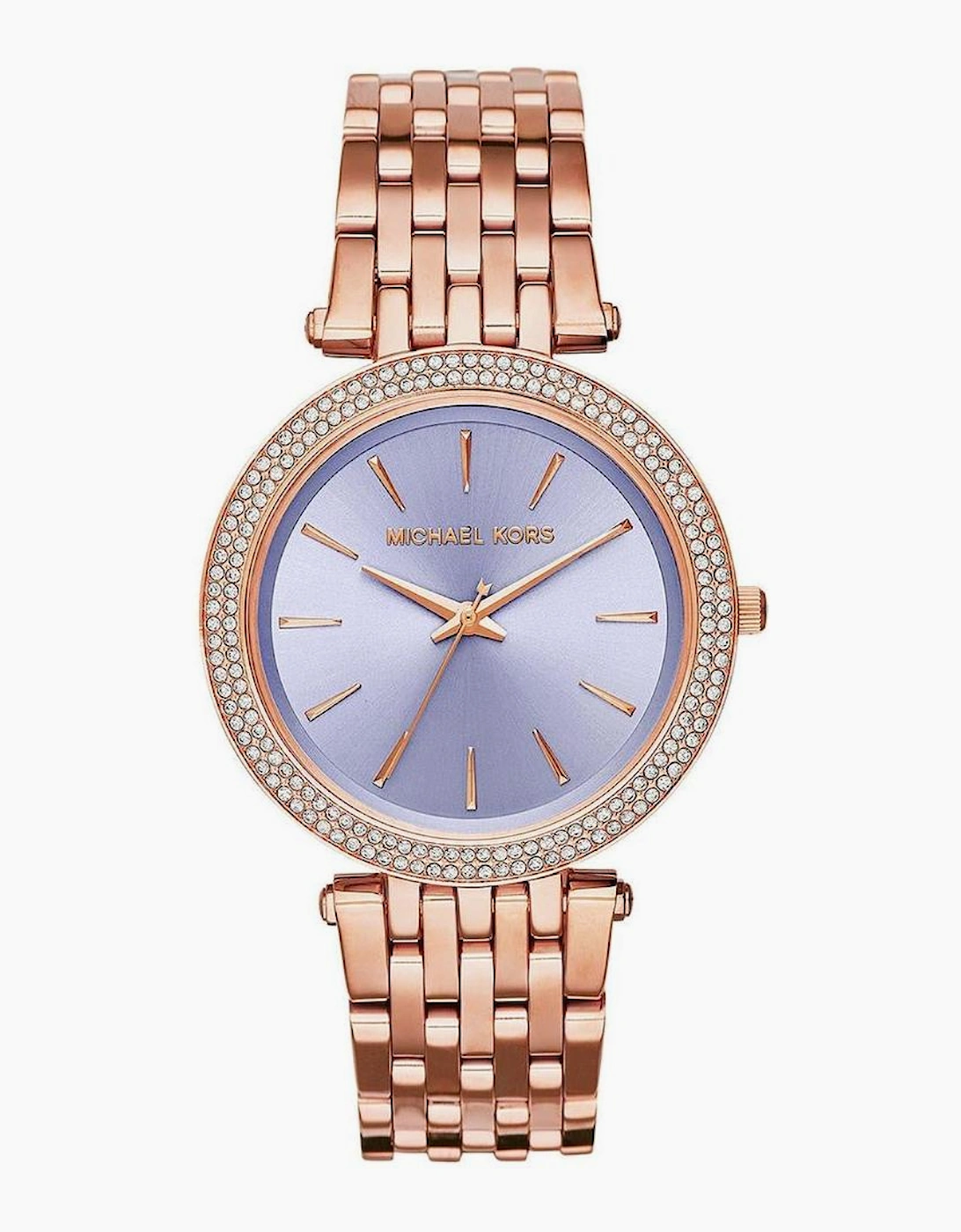 Women's Michael Kors MK3400 Darci Purple Two Tone Rose Gold Ladies Watch - Silver