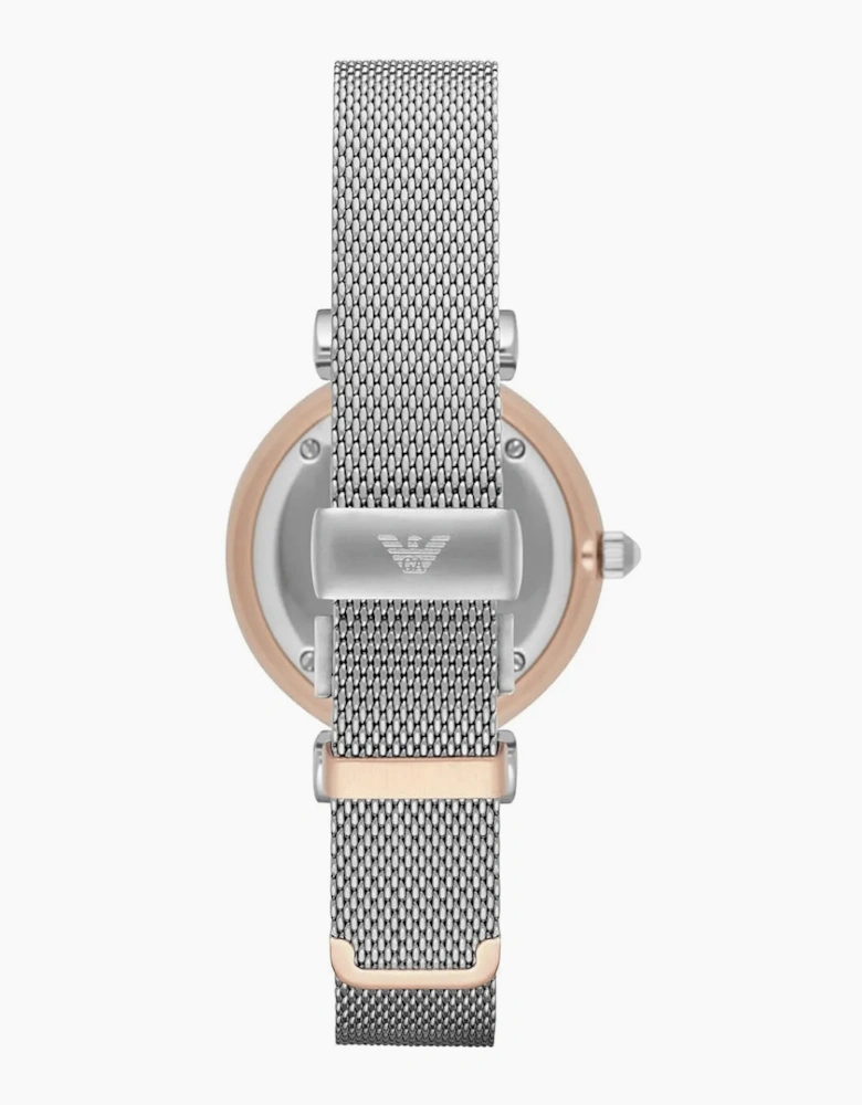 Emporio Armani AR2067 Silver and Rose Gold Mother Of Pearl  Ladies Watch