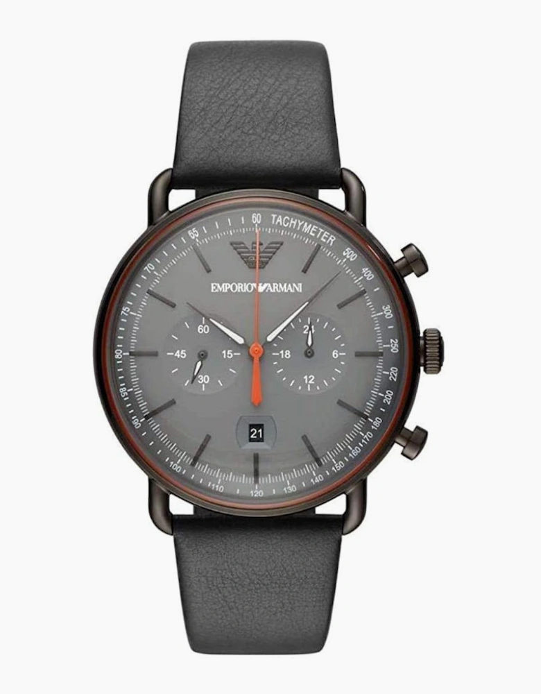 Emporio Armani AR11168 Aviator Black Leather Men's Watch