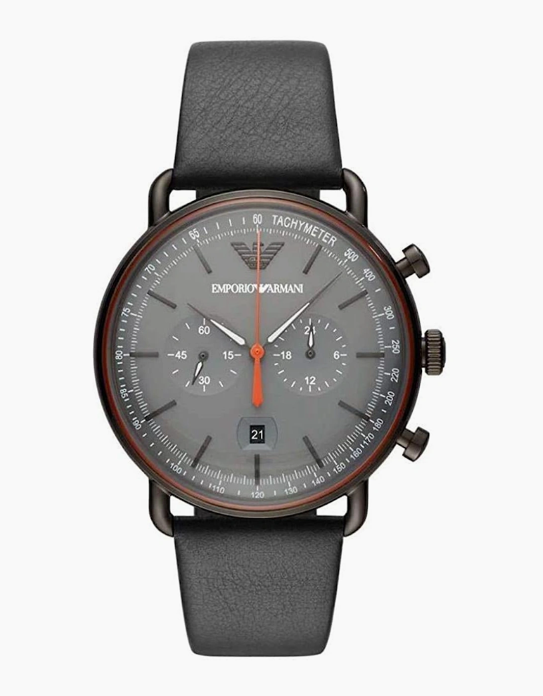 Emporio Armani AR11168 Aviator Black Leather Men's Watch