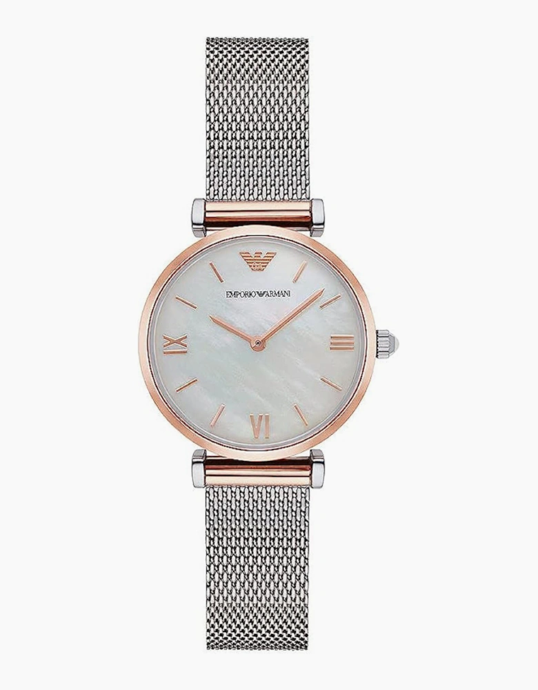 Emporio Armani AR2067 Silver and Rose Gold Mother Of Pearl  Ladies Watch