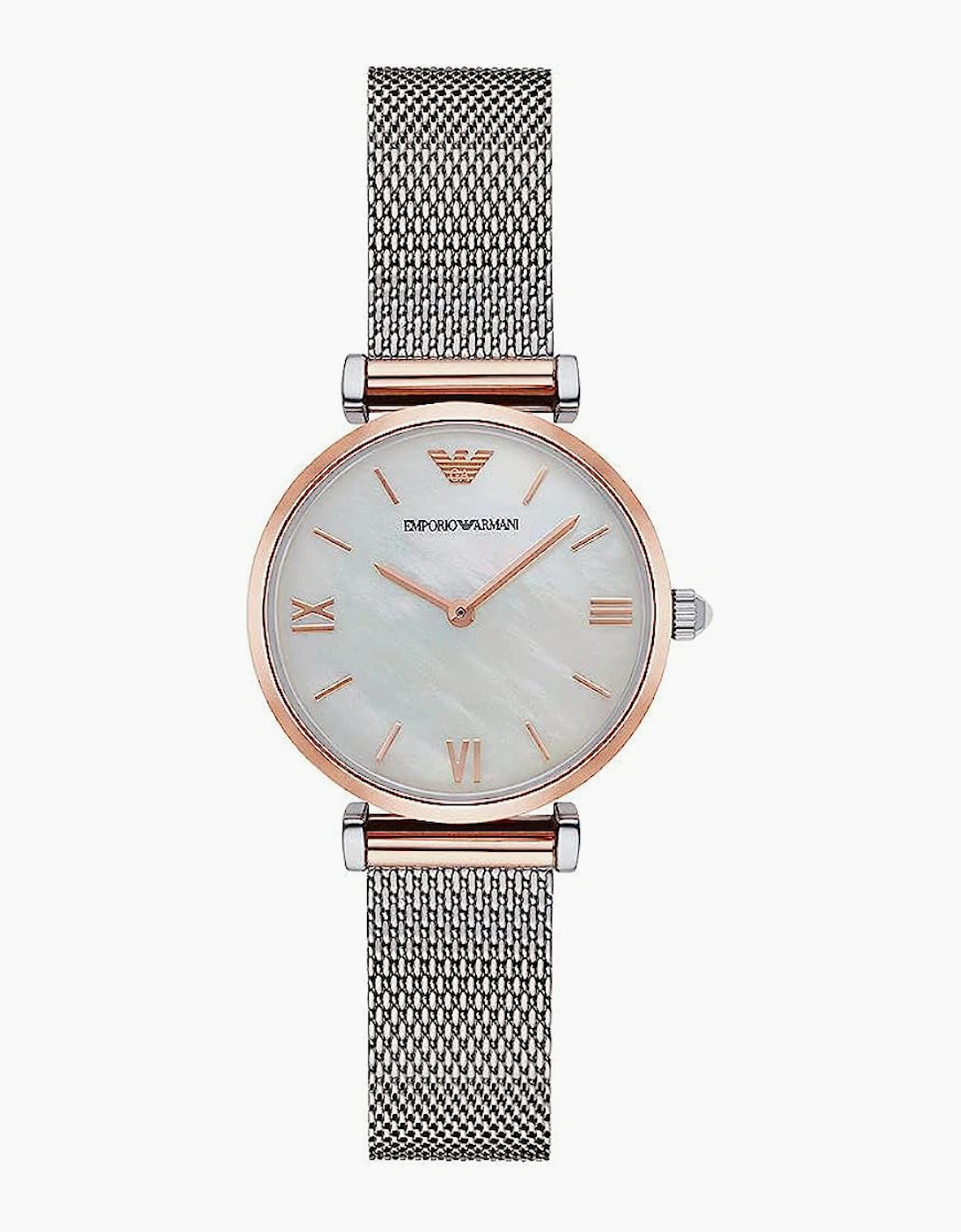 Emporio Armani AR2067 Silver and Rose Gold Mother Of Pearl  Ladies Watch