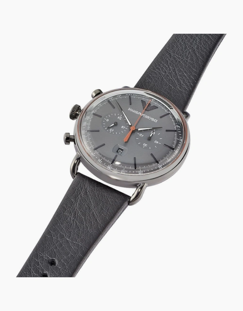 Emporio Armani AR11168 Aviator Black Leather Men's Watch