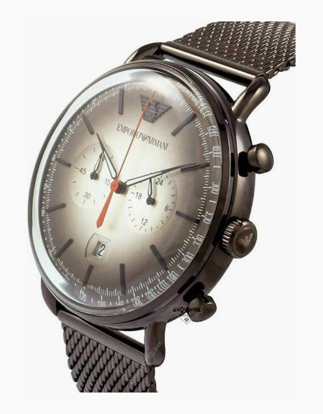 Emporio Armani  AR11169 Aviator Brown Mesh Men's Watch