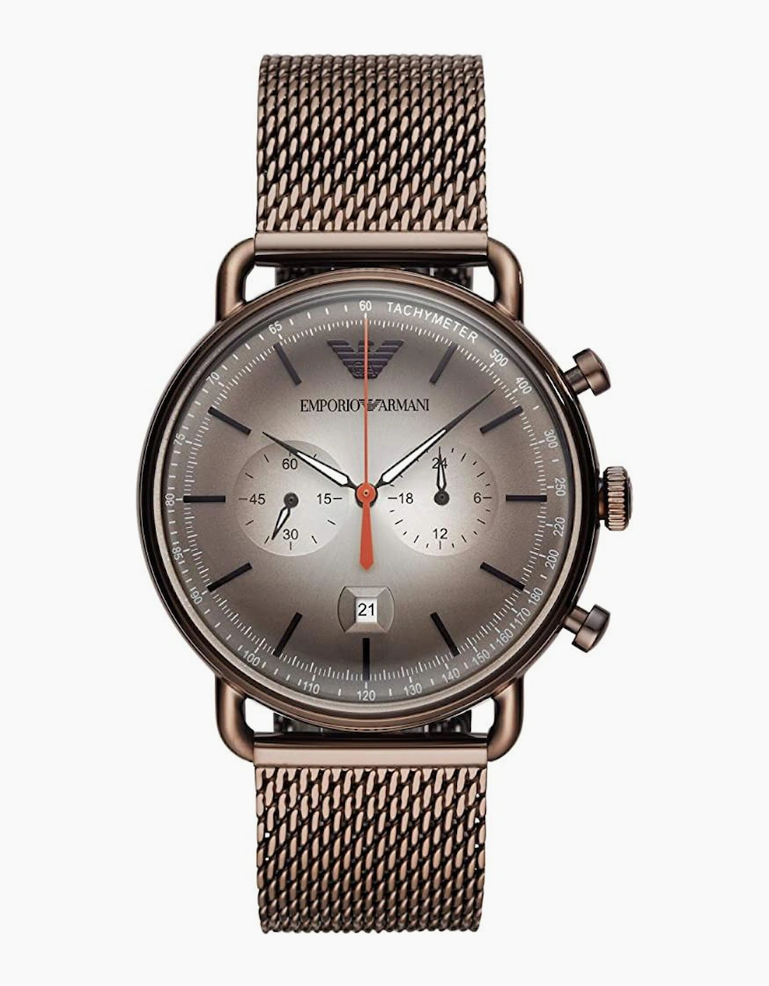 Emporio Armani  AR11169 Aviator Brown Mesh Men's Watch