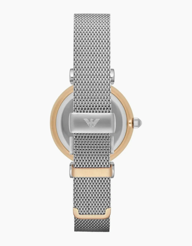Emporio Armani AR2068 Silver Mesh Mother of Pearl  Ladies Watch