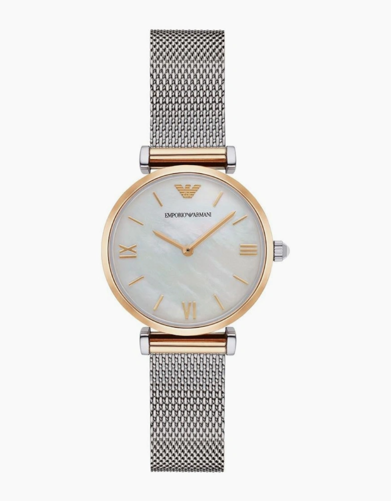 Emporio Armani AR2068 Silver Mesh Mother of Pearl  Ladies Watch
