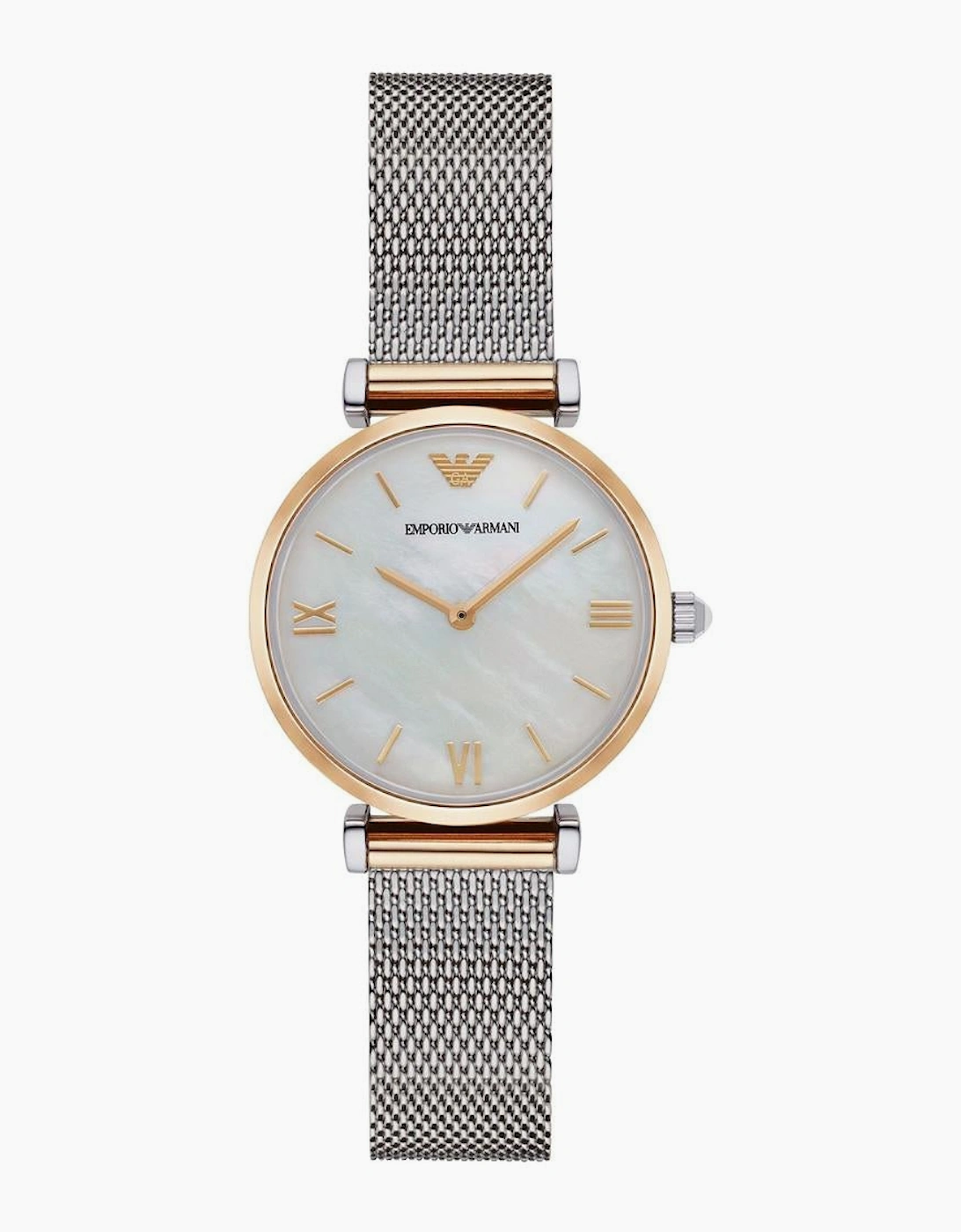 Emporio Armani AR2068 Silver Mesh Mother of Pearl  Ladies Watch