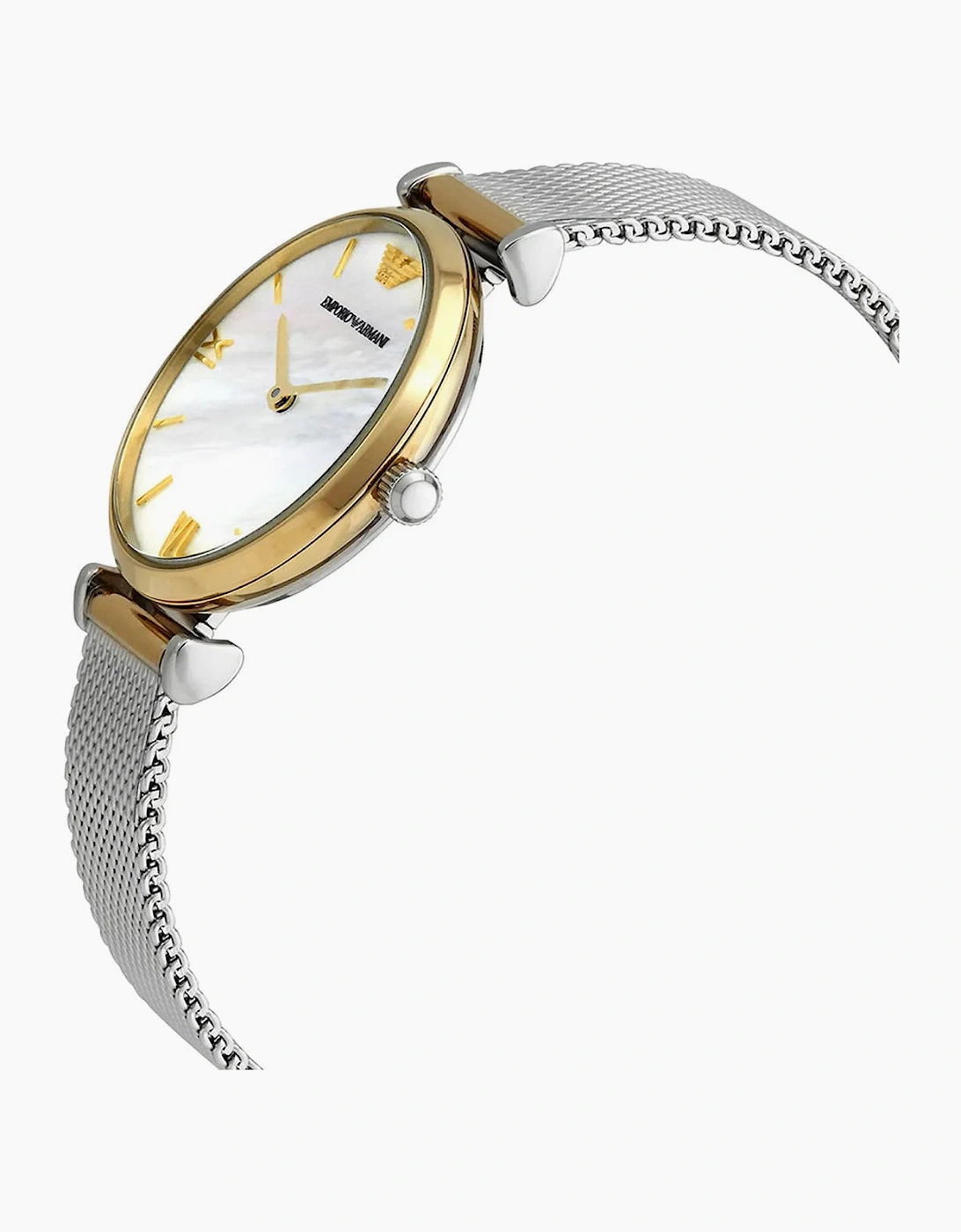 Emporio Armani AR2068 Silver Mesh Mother of Pearl  Ladies Watch