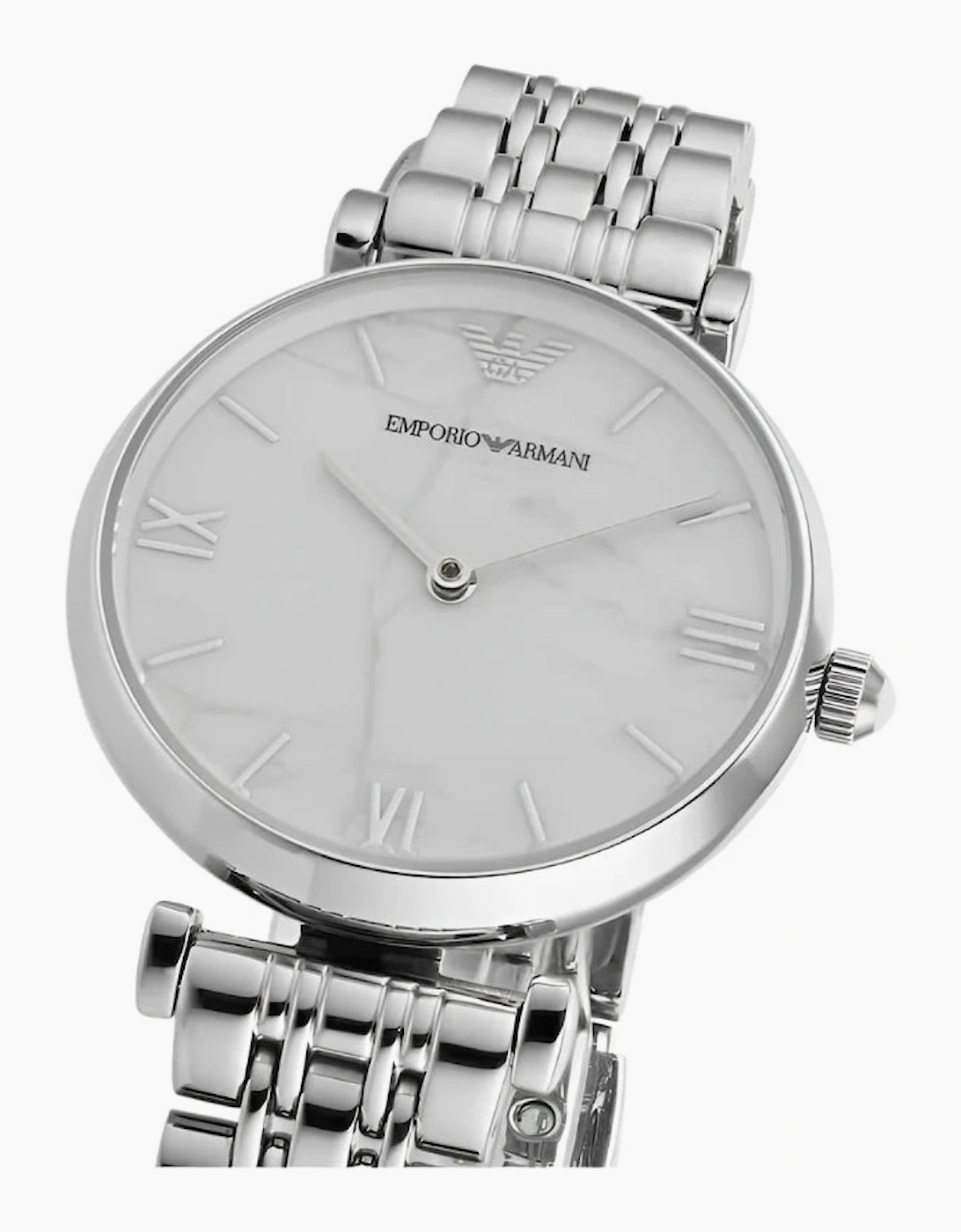 Emporio Armani AR11170 Silver White Marble Ladies Watch