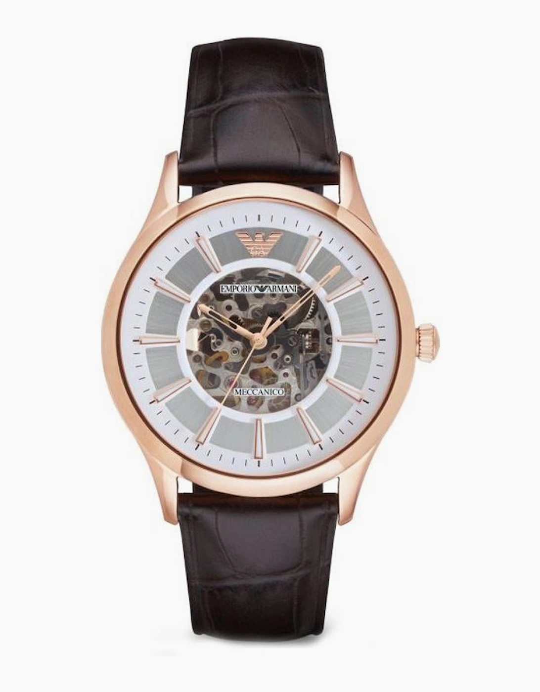 Emporio Armani AR2073 Brown Leather Strap and Rose Gold Men's Watch