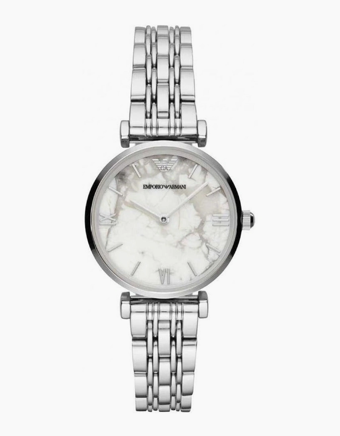 Emporio Armani AR11170 Silver White Marble Ladies Watch