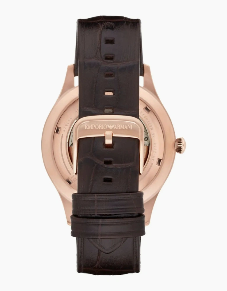 Emporio Armani AR2073 Brown Leather Strap and Rose Gold Men's Watch
