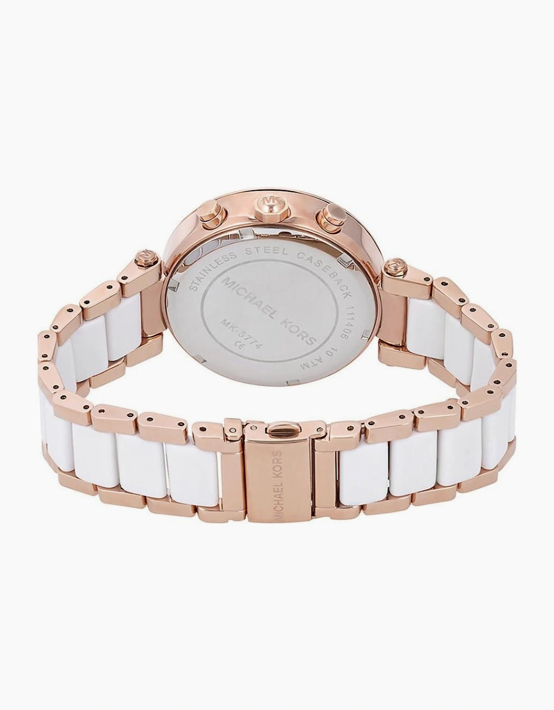 Michael Kors MK5774 Parker White & Rose Gold Chronograph Ladies Watch