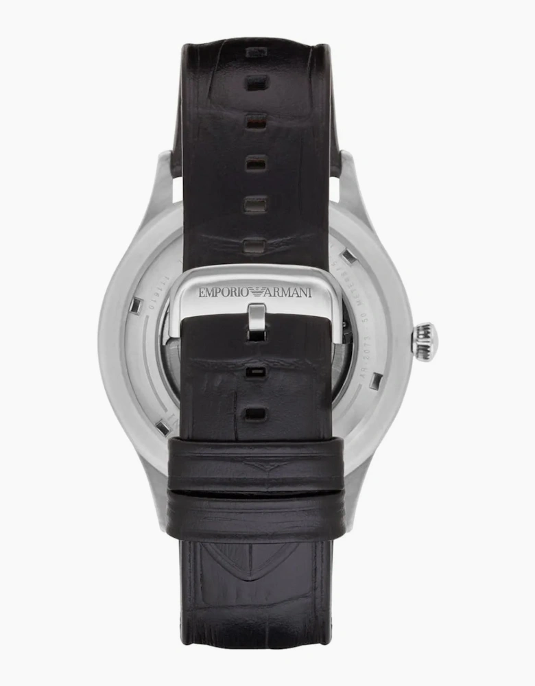 Emporio Armani AR2072 Meccanico Black Leather Men's Watch