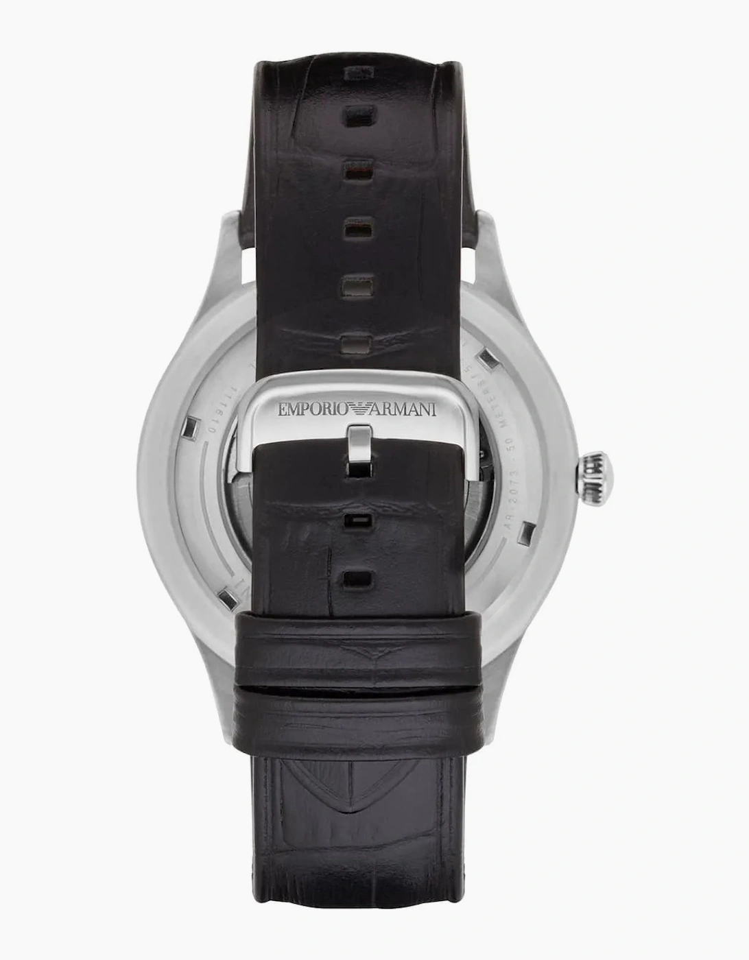 Emporio Armani AR2072 Meccanico Black Leather Men's Watch