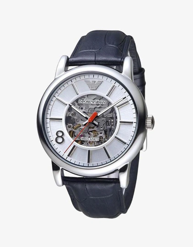 Emporio Armani AR2072 Meccanico Black Leather Men's Watch