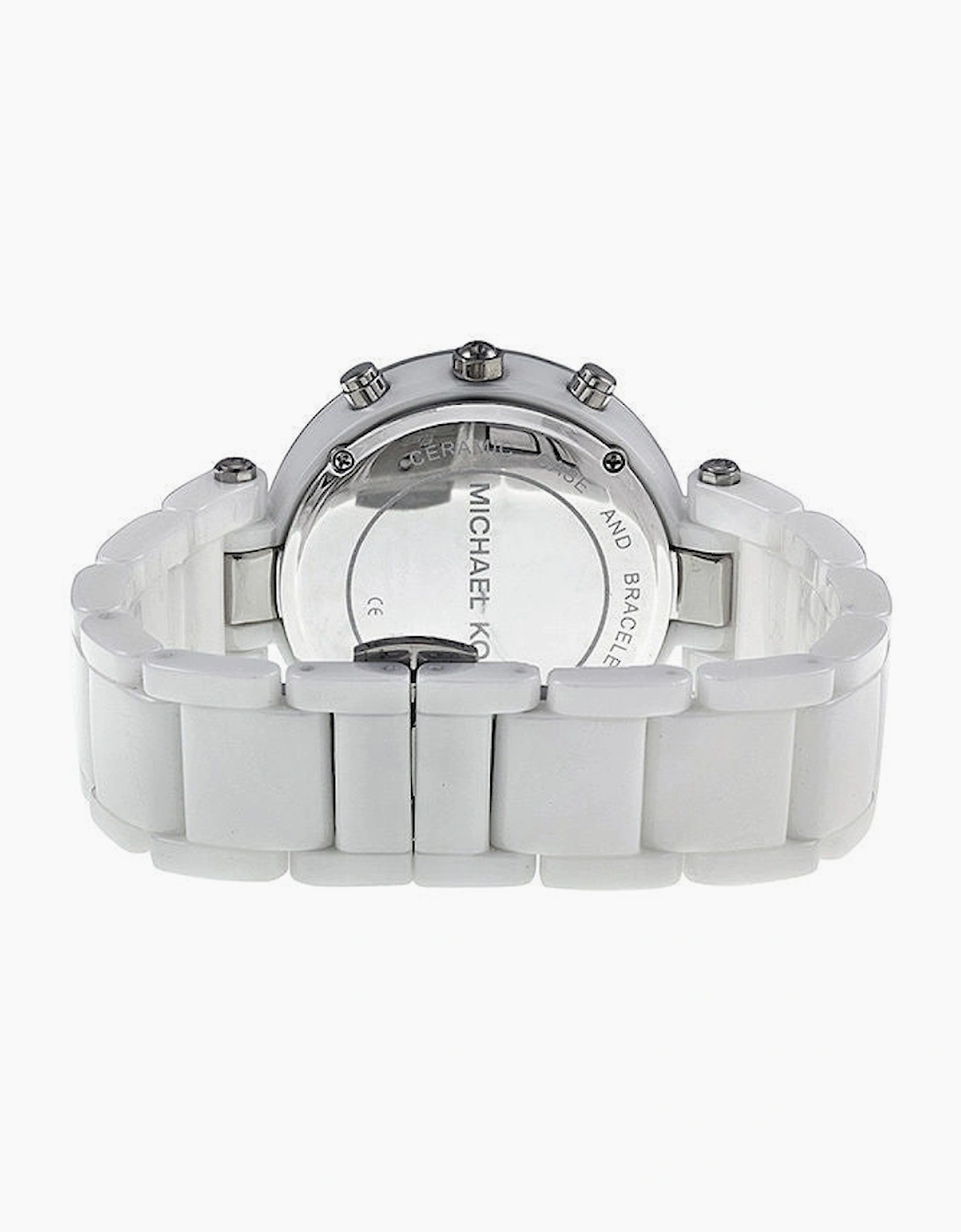 Michael Kors MK5848 Parker White Glitz Chronograph Ceramic Ladies Watch